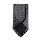 Dolce & Gabbana Black Geometric DG Silk Adjustable Men Tied Necktie Tie