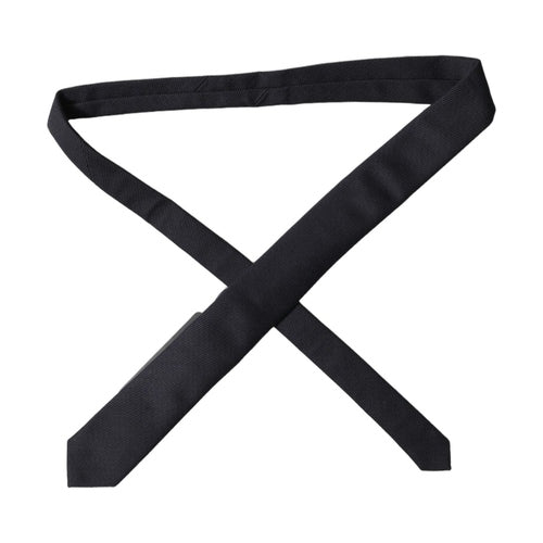 Dolce & Gabbana Black Solid 100% Silk Adjustable Men Tied Necktie Tie