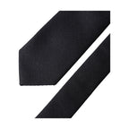 Dolce & Gabbana Black Solid 100% Silk Adjustable Men Tied Necktie Tie