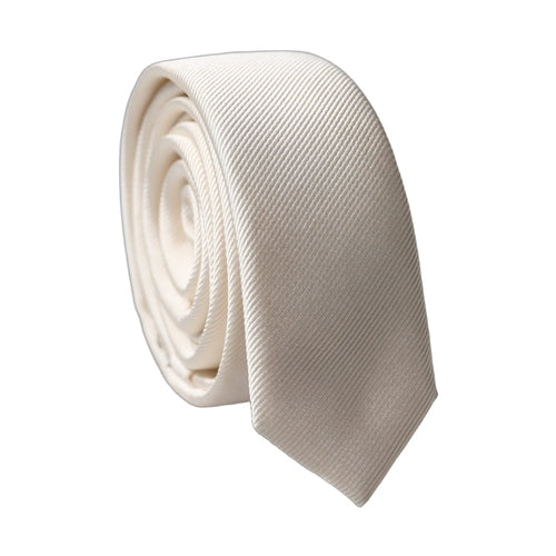 Dolce & Gabbana Off White Solid 100% Silk Adjustable Men Tied Necktie Tie