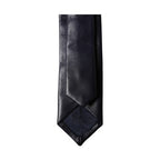 Dolce & Gabbana Black Solid Lamb Leather Adjustable Men Tied Necktie Tie