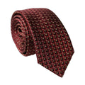 Burgundy Geometric Silk Adjustable Men Tied Necktie Tie