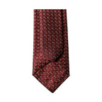 Dolce & Gabbana Burgundy Geometric Silk Adjustable Men Tied Necktie Tie