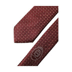 Dolce & Gabbana Burgundy Geometric Silk Adjustable Men Tied Necktie Tie
