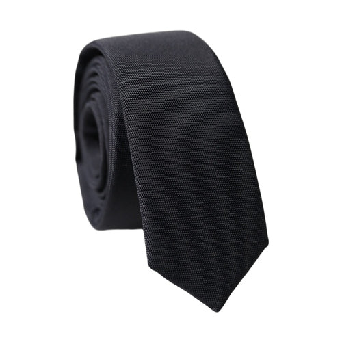 Dolce & Gabbana Black Solid 100% Silk Adjustable Men Tied Necktie Tie