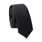 Dolce & Gabbana Black Solid Lamb Leather Adjustable Men Tied Necktie Tie