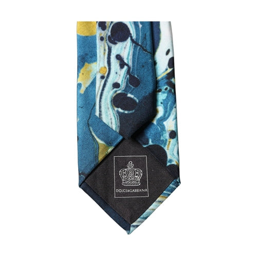 Dolce & Gabbana Multicolor Abstract Silk Adjustable Men Tied Necktie Tie
