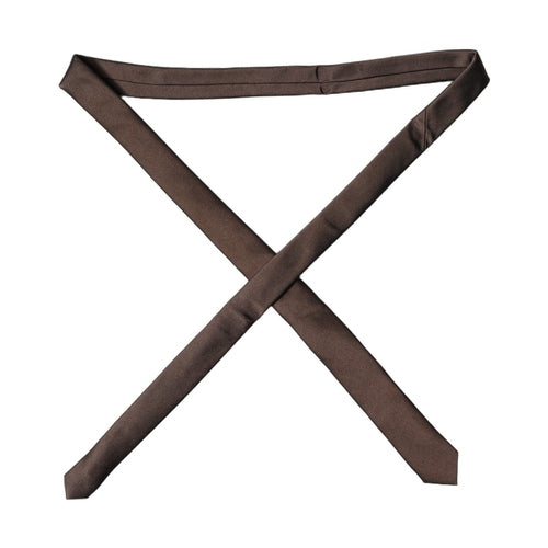 Dolce & Gabbana Brown Solid 100% Silk Adjustable Men Tied Necktie Tie