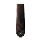 Dolce & Gabbana Brown Solid 100% Silk Adjustable Men Tied Necktie Tie