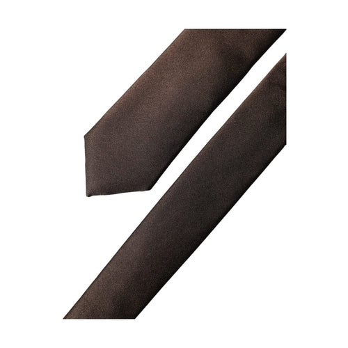 Dolce & Gabbana Brown Solid 100% Silk Adjustable Men Tied Necktie Tie