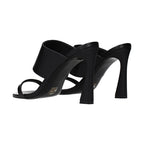 Versace Black Leather Stiletto Heel Sandals