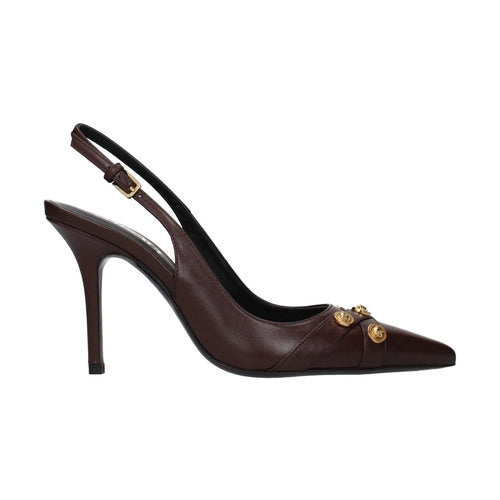 Versace Brown Leather High Heel Pumps