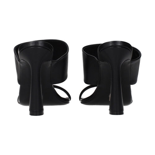 Versace Black Leather Stiletto Heel Sandals