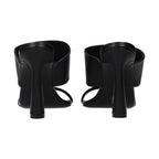 Versace Black Leather Stiletto Heel Sandals