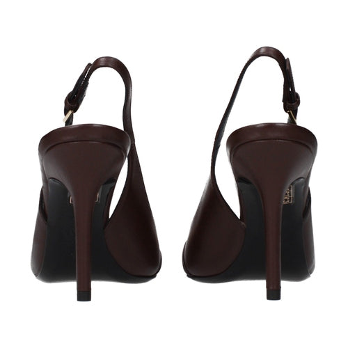 Versace Brown Leather High Heel Pumps