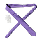Dolce & Gabbana Purple Satin 100% Silk Adjustable Men Tied Necktie Tie