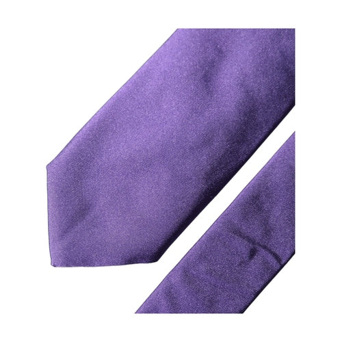 Dolce & Gabbana Purple Satin 100% Silk Adjustable Men Tied Necktie Tie