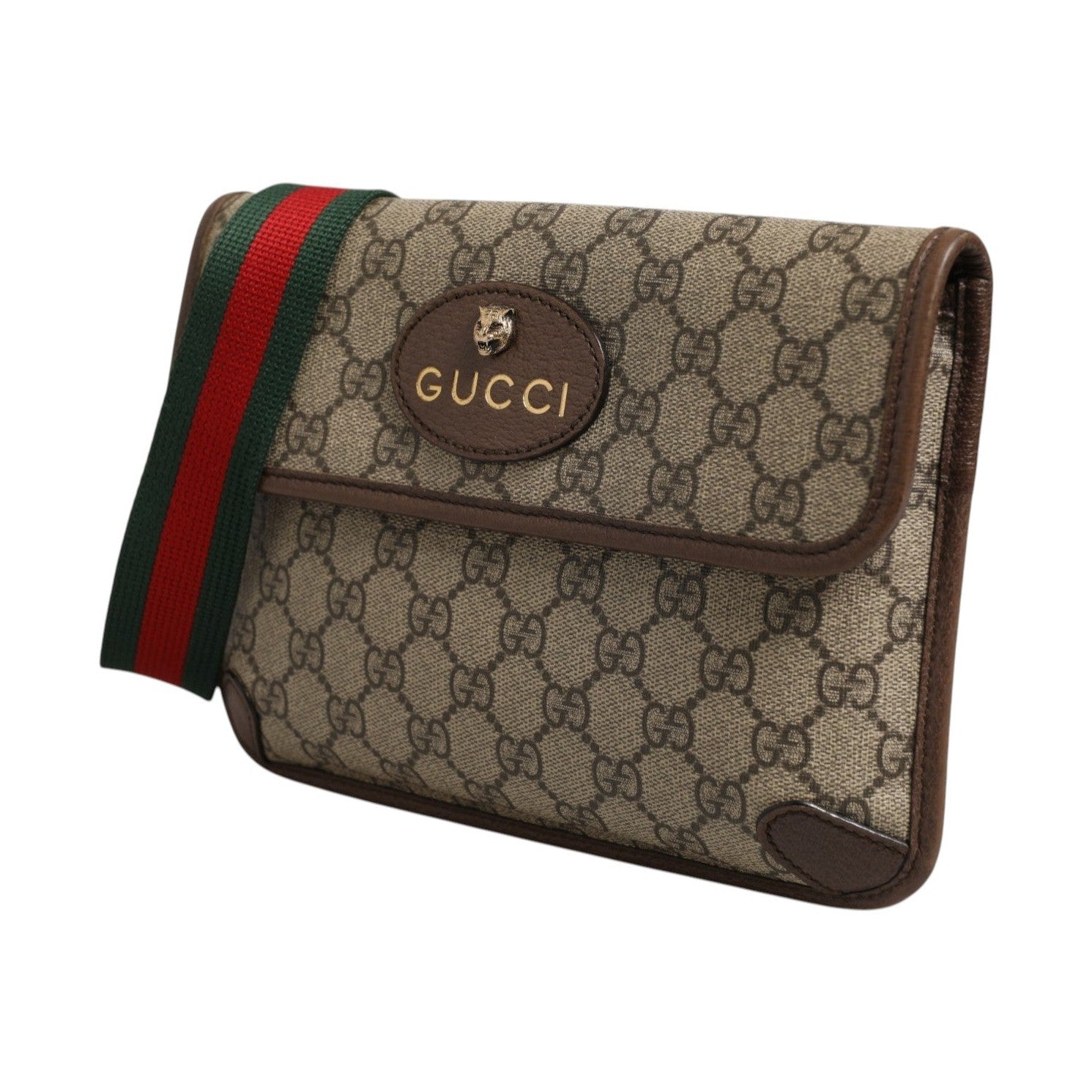 Gucci Supreme Monogram Neo Vintage Web Belt Bag Brown