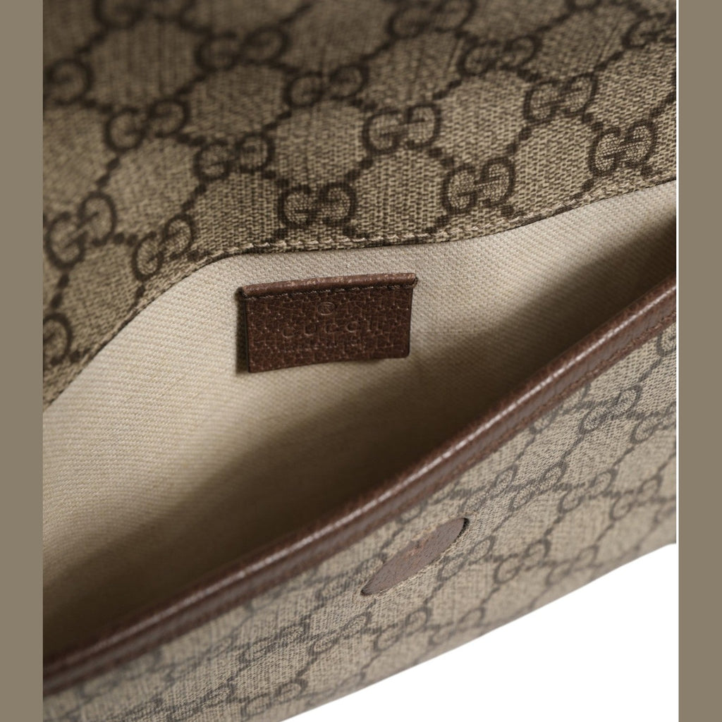 Gucci Supreme Monogram Neo Vintage Web Belt Bag Brown