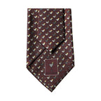Dolce & Gabbana Burgundy Geometric Silk Adjustable Men Tied Necktie Tie