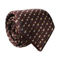 Dolce & Gabbana Burgundy Geometric Silk Adjustable Men Tied Necktie Tie