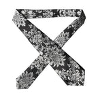 Dolce & Gabbana Black Silver Floral Silk Adjustable Women Necktie Tie