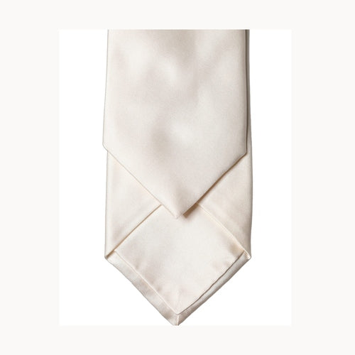 Dolce & Gabbana Off White Satin Silk Adjustable Women Tied Necktie Tie