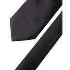 Dolce & Gabbana Black Satin 100% Silk Adjustable Women Tied Necktie Tie