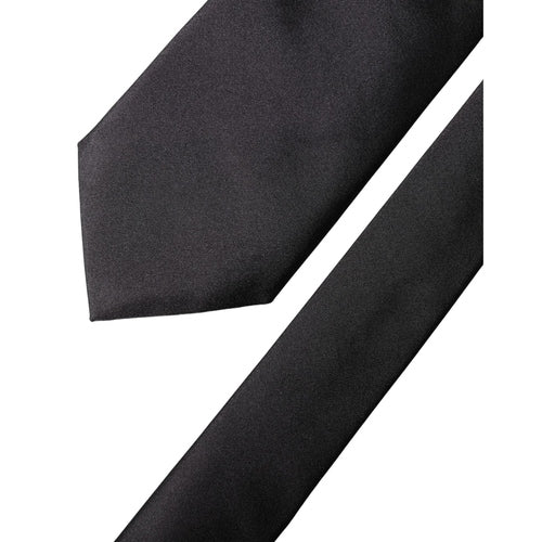 Dolce & Gabbana Black Satin 100% Silk Adjustable Women Tied Necktie Tie