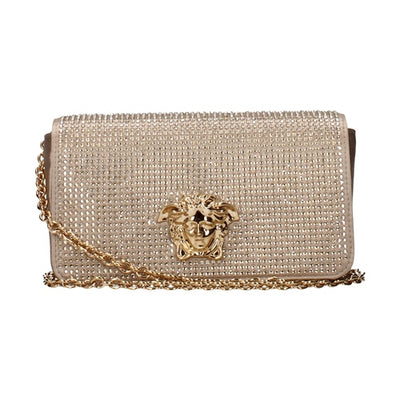Versace Gold Satin Clutch Bag