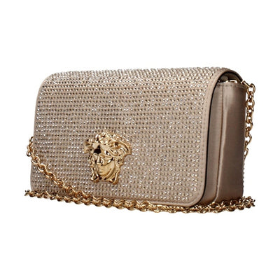 Versace Gold Satin Clutch Bag