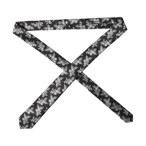Dolce & Gabbana Black White Floral Silk Adjustable Men Tied Necktie Tie