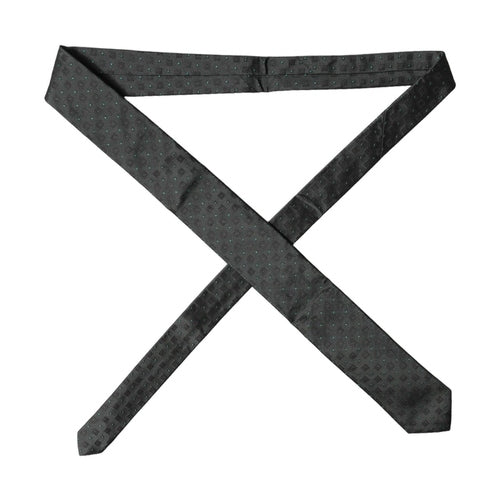 Dolce & Gabbana Black Geometric Silk Adjustable Men Tied Necktie Tie