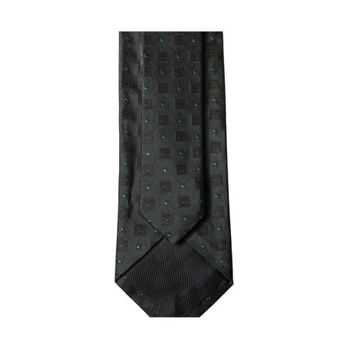 Dolce & Gabbana Black Geometric Silk Adjustable Men Tied Necktie Tie