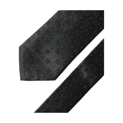 Dolce & Gabbana Black Geometric Silk Adjustable Men Tied Necktie Tie