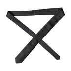 Dolce & Gabbana Black Solid Silk Satin Wide Adjustable Men Necktie Tie