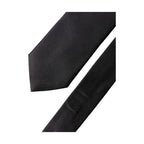 Dolce & Gabbana Black Solid Silk Satin Wide Adjustable Men Necktie Tie