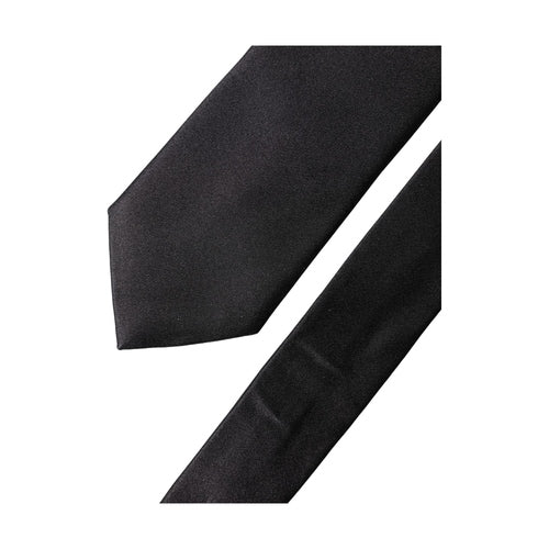 Dolce & Gabbana Black Solid Silk Satin Wide Adjustable Men Necktie Tie