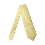 Dolce & Gabbana Yellow Solid Satin Silk Adjustable Women Tied Necktie Tie