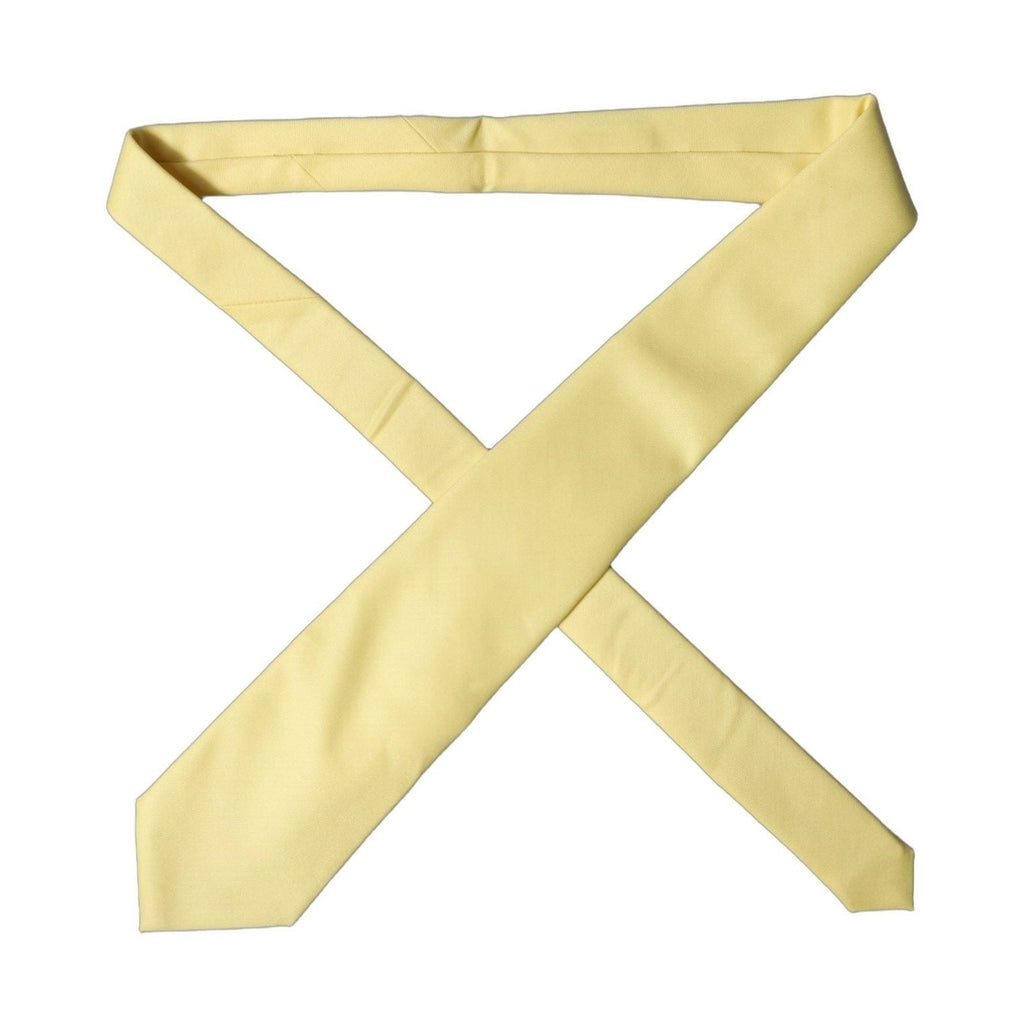 Dolce & Gabbana Yellow Solid Satin Silk Adjustable Women Tied Necktie Tie