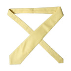 Dolce & Gabbana Yellow Solid Satin Silk Adjustable Women Tied Necktie Tie