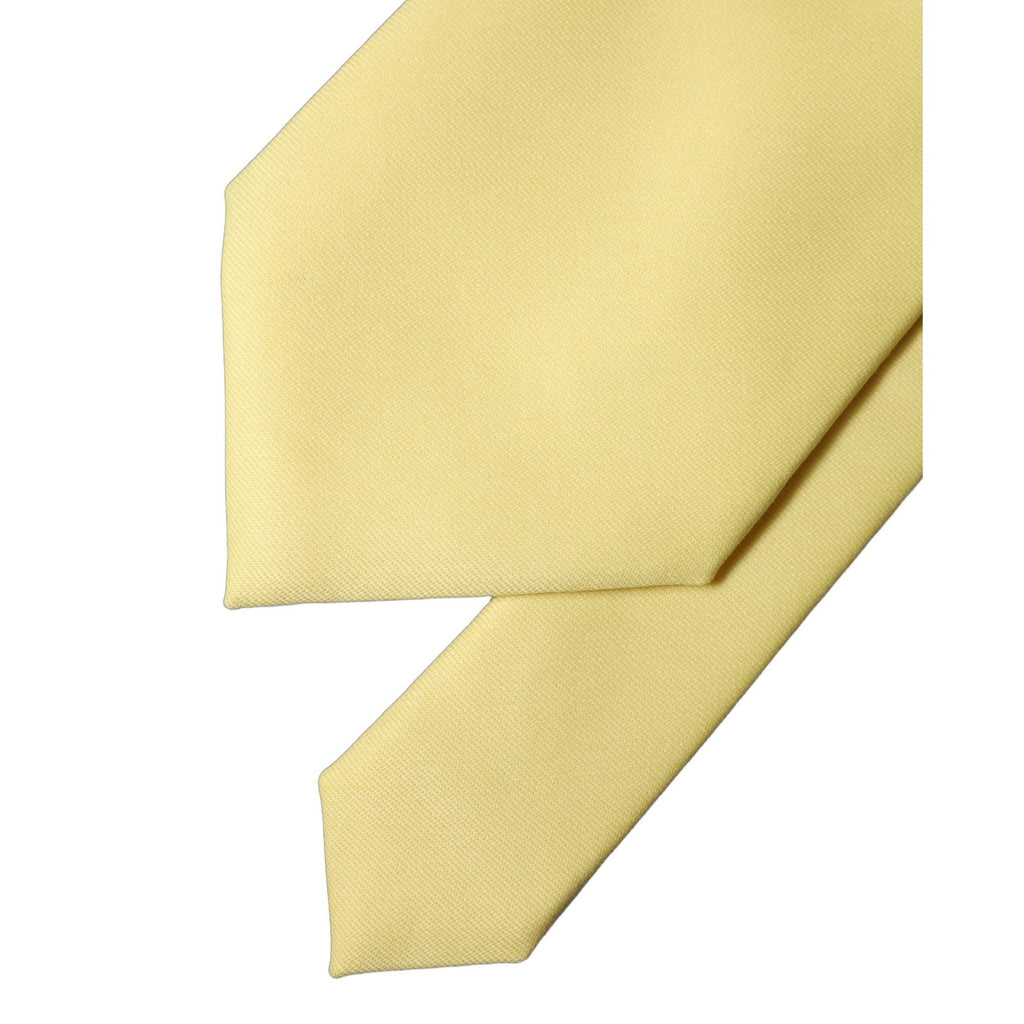 Dolce & Gabbana Yellow Solid Satin Silk Adjustable Women Tied Necktie Tie