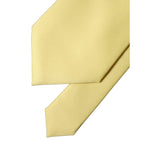 Dolce & Gabbana Yellow Solid Satin Silk Adjustable Women Tied Necktie Tie