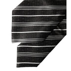 Dolce & Gabbana Black White Stripes Silk Adjustable Women Necktie Tie