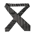 Dolce & Gabbana Black White Stripes Silk Adjustable Women Necktie Tie