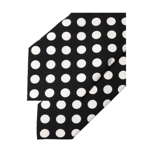Dolce & Gabbana Black White Polka Dot Silk Adjustable Women Necktie Tie
