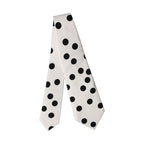 Dolce & Gabbana White Black Polka Dot Silk Adjustable Women Necktie Tie
