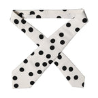 Dolce & Gabbana White Black Polka Dot Silk Adjustable Women Necktie Tie