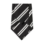 Dolce & Gabbana Black White Stripes Silk Adjustable Women Necktie Tie