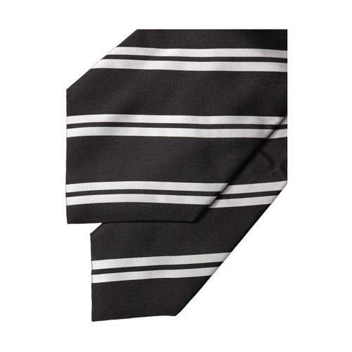 Dolce & Gabbana Black White Stripes Silk Adjustable Women Necktie Tie